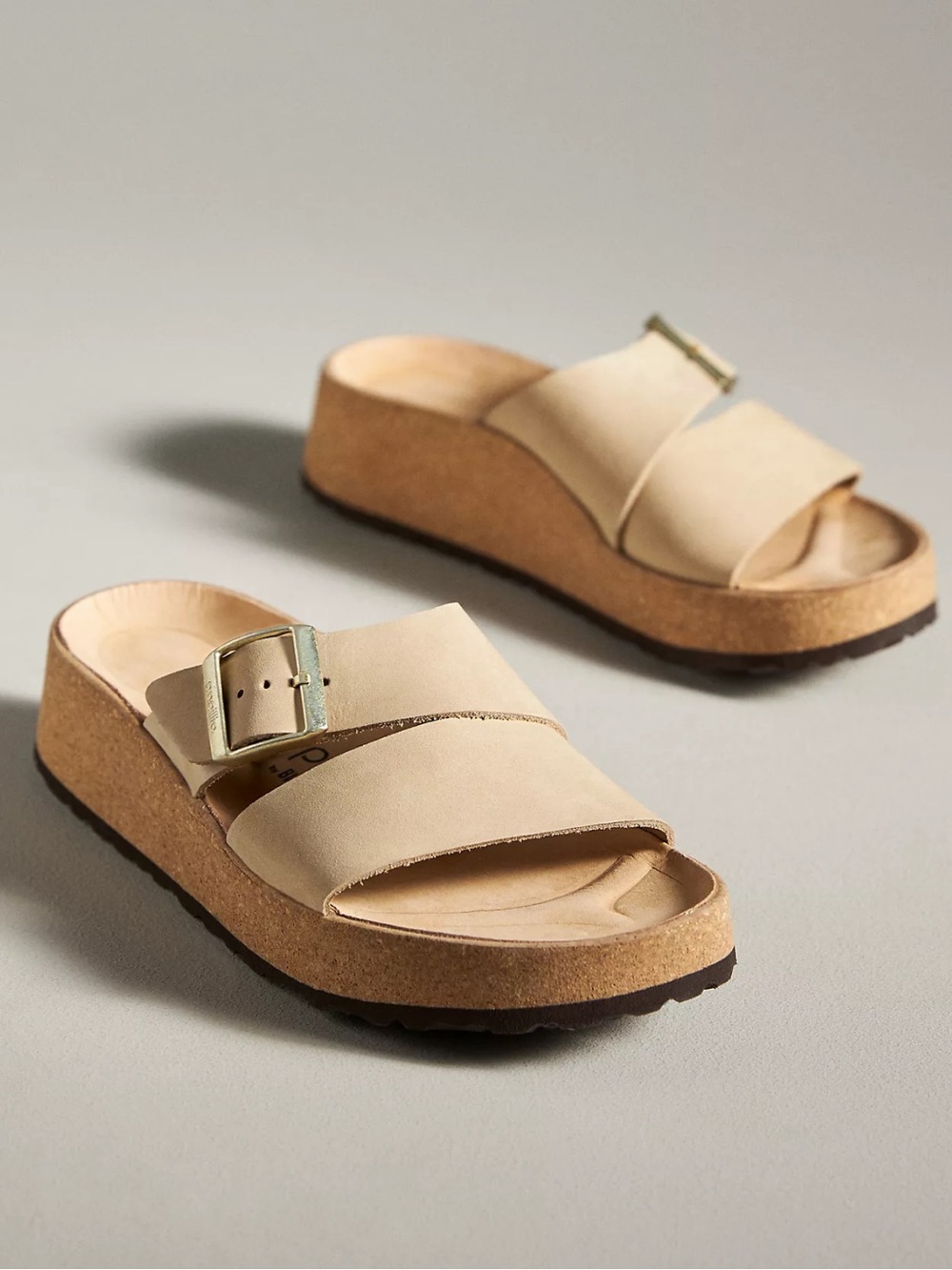 Birkenstock Papillio Almina Suede Sandals in Sandcastle - Picture 1 of 8
